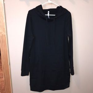 Fabletics Black Hooded Tunic Sweatshirt! NWT